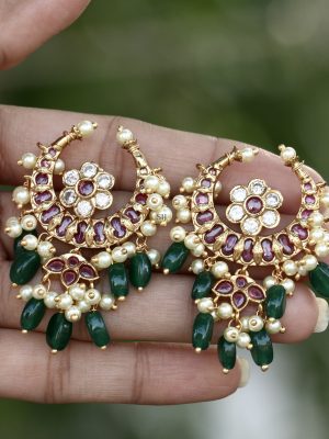 Imitation Mughal Moon Design Earrings