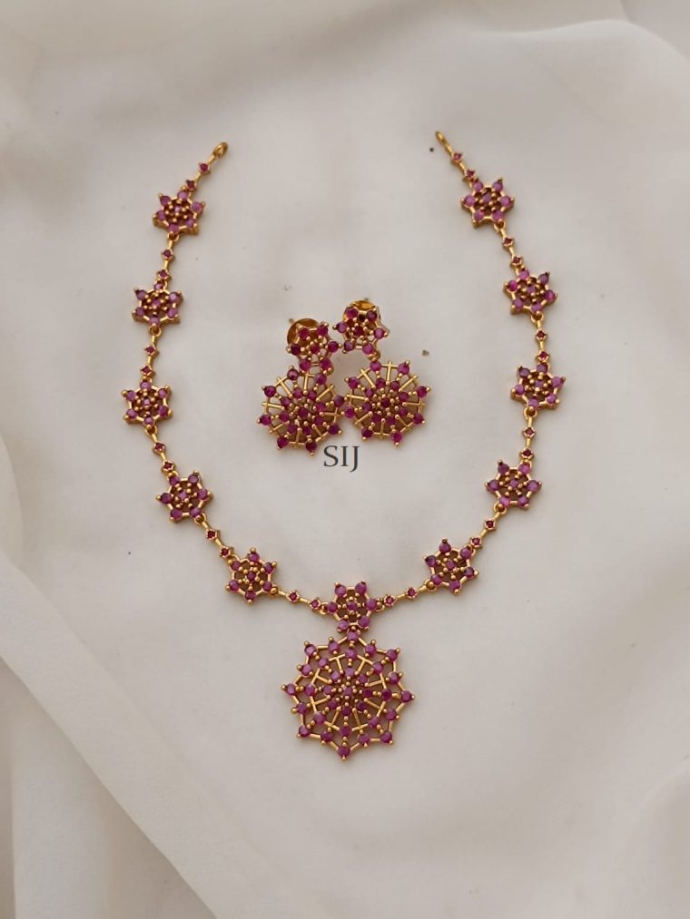 Imitation Ruby Diamond Replica Necklace