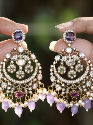 Imitation Taj Tingles Purple Earrings