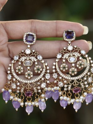 Imitation Taj Tingles Purple Earrings