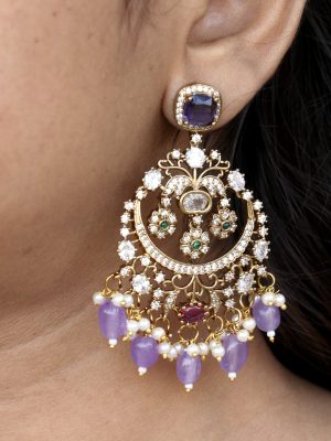 Imitation Taj Tingles Purple Earrings