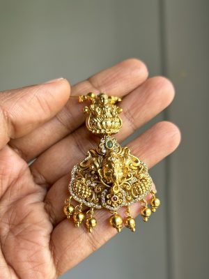 Lakshmi &Vinayaka 3D Carved Invisible Necklace