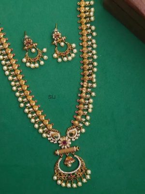 Multicolor Stone & Pearl Mangalam Long Haram