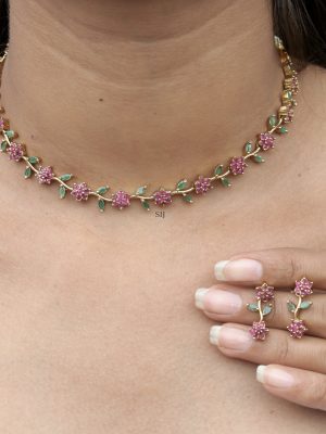 Multicolor Stones Pachai Poo Necklace