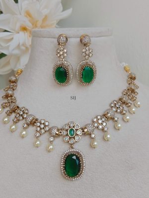 Pearl Drop Italian Necklace Set - South India Jewels