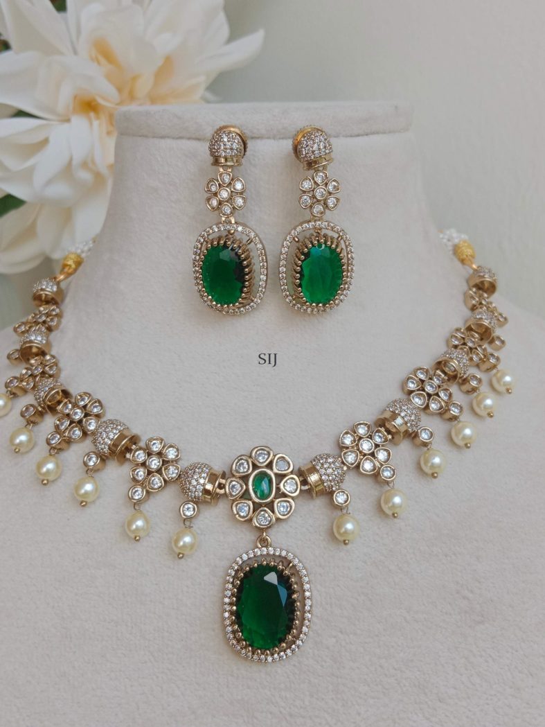 Pearl Drop Italian Necklace set