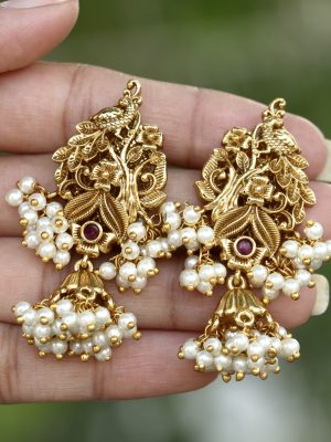 Pearl Drops Shaadi Shringar Earrings