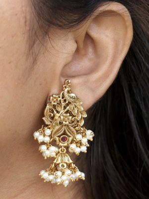 Pearl Drops Shaadi Shringar Earrings