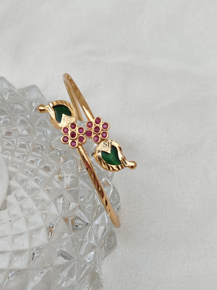 Ruby &Green Stone Palakka Bracelet