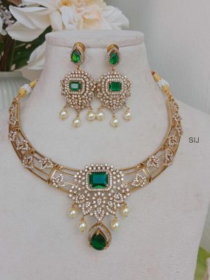 Traditional AD stones Emerald Hasli Necklace