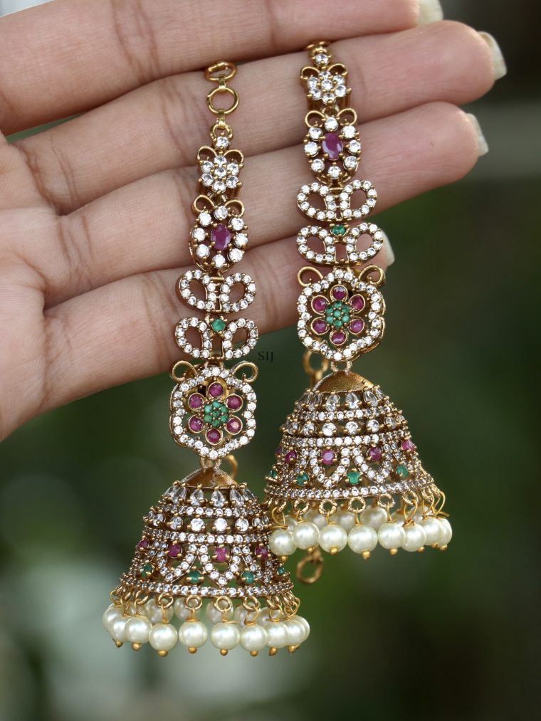 Vruksha Alankaar Ear-Chains With Jhumkas