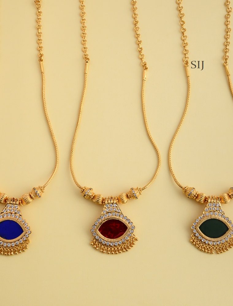 Gold Finish Kerala Style AD Stones Palakka Necklace