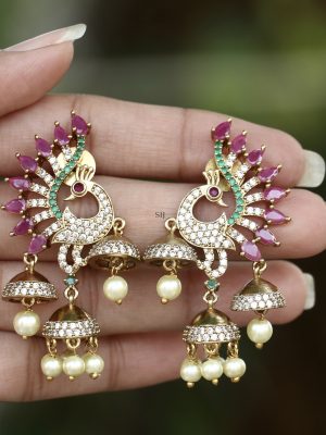 Imitation Peacock Jhumkas