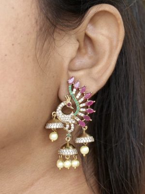 Imitation Peacock Jhumkas