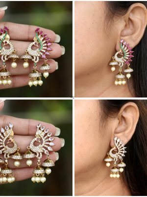 Imitation Peacock Jhumkas