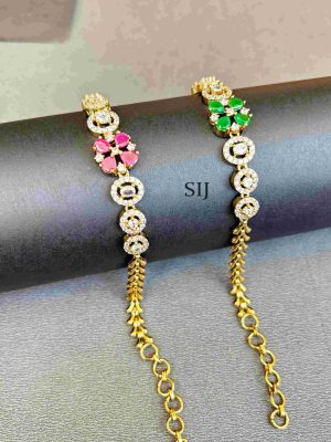 Imitation Four Petal AD Stones Bracelet