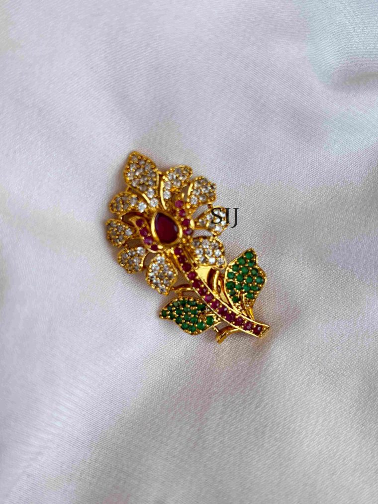 Imitation Flower Design Saree Pin