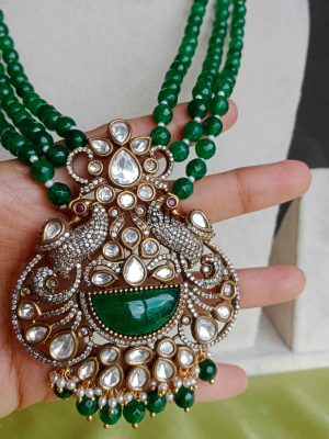 Imitation Green Beads Victorian Peacock Haram