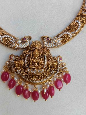 Antique Red Beads Lakshmi Necklace