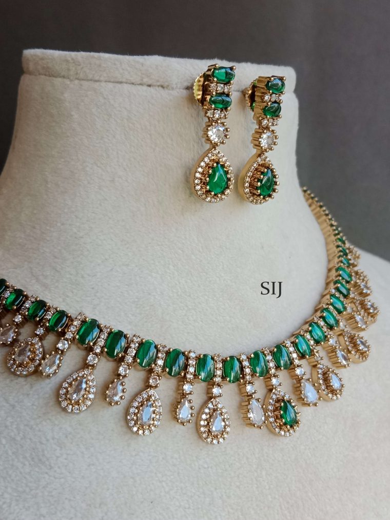 Imitation Emerald Victorian Necklace