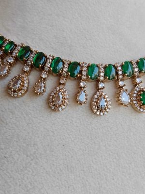 Imitation Emerald Victorian Necklace