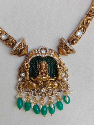 Antique Finish Lakshmi Ganesha Necklace Set