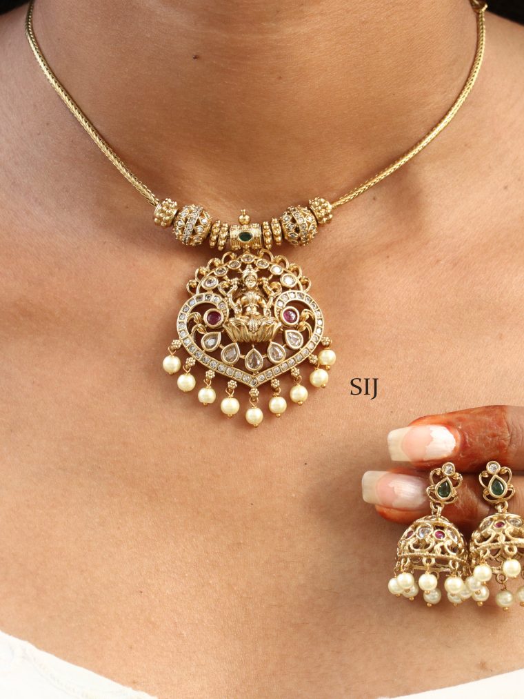 Traditional Lakshmi Pendant Hasli Necklace