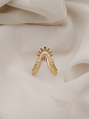 Imitation Multistone V Shaped Finger Ring