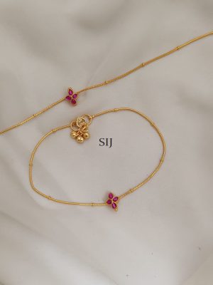 Gold Plated Daily Wear Anklets With Motif