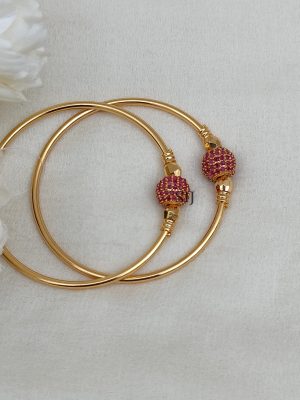 Traditional Ruby Stones Ball Bangles