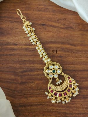 Traditional Floral Pearl Multi Stones Tikka