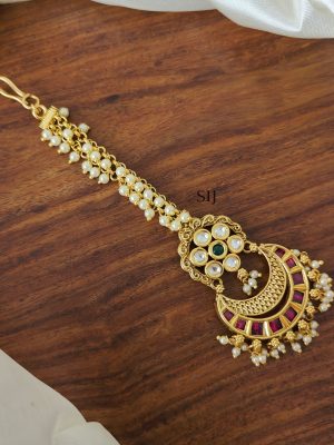 Traditional Floral Pearl Multi Stones Tikka