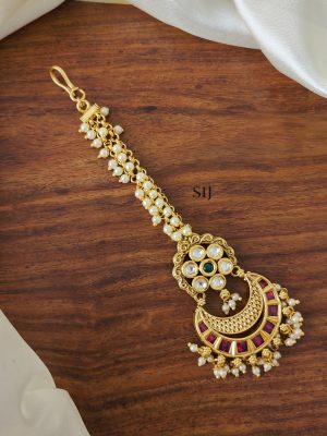 Traditional Floral Pearl Multi Stones Tikka