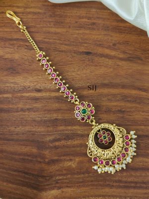 Gold Plated Multi Stones Bridal Tikka