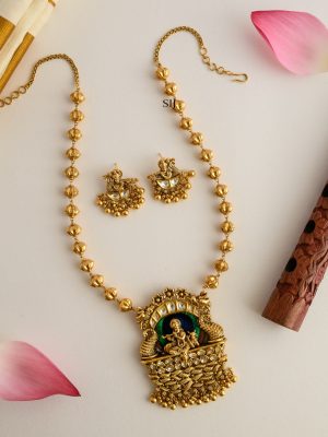 Traditional Krishna Pendant Chain with Gold Beads