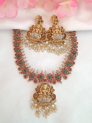 Antique Lakshmi Kemp And Pearl Necklace