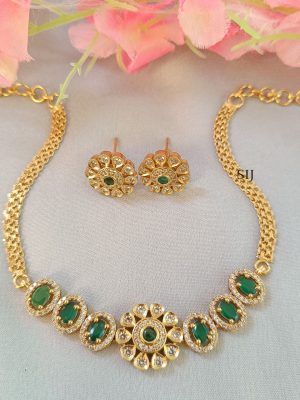 Imitation Floral Green Stones Necklace