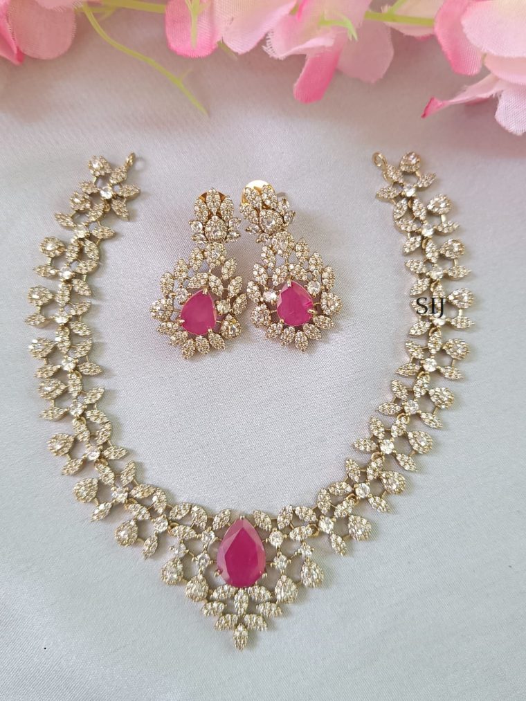 Traditional White And Pink Necklace