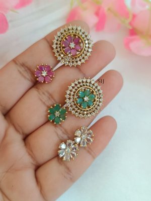 Imitation AD Stones Interchangeable Ear Studs