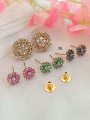 Imitation AD Stones Interchangeable Ear Studs