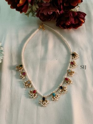 Artificial Jadau Stone White Pearl Necklace