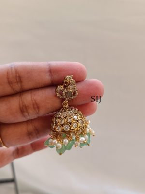 White Stones Jhumkas DIVIE00760