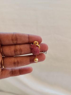 Imitation Ruby Stones Swan Earrings