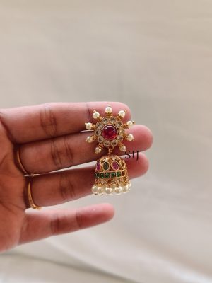 Imitation Kemp Stones Jhumkas