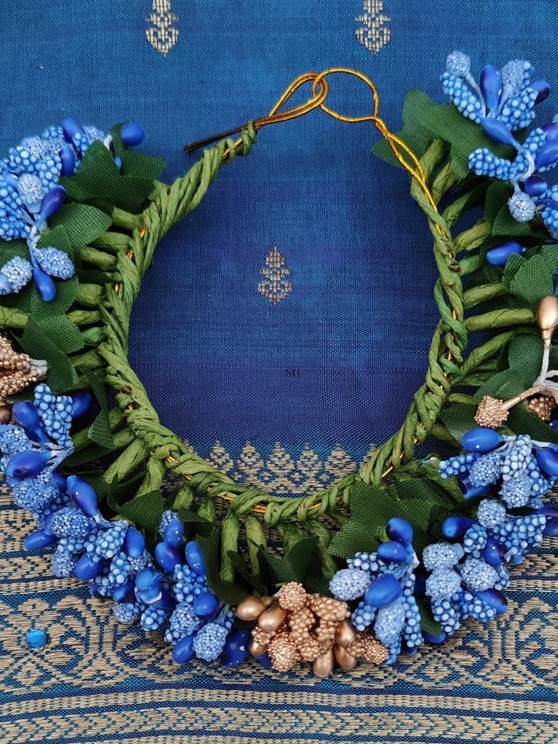 Artificial Blue &Gold Color Flower Arch