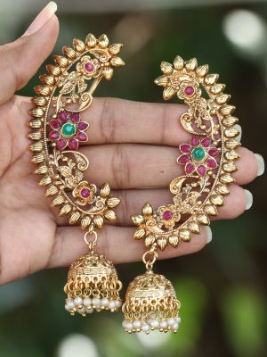 Artificial Kemp Stone Vanaja Ear-Cuff Earrings