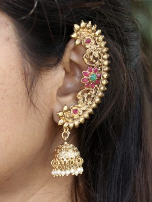 Artificial Kemp Stone Vanaja Ear-Cuff Earrings