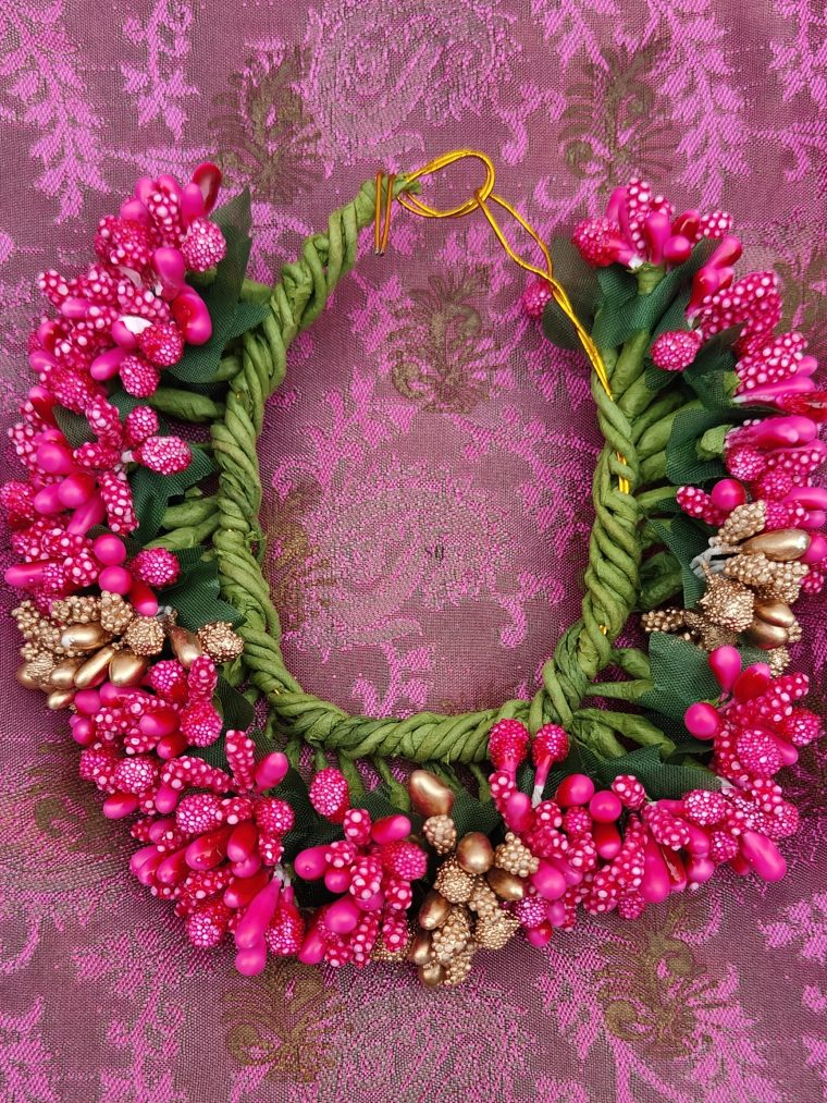 Artificial Pink &Gold Color Flower Arch