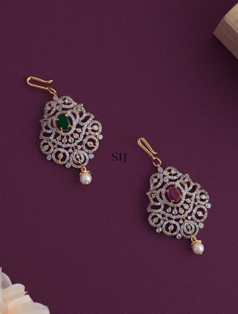 Artificial Ruby And Green AD Stones Tikka