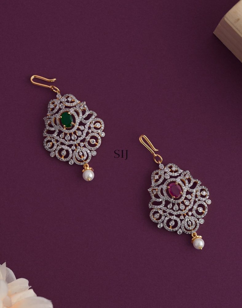 Artificial Ruby And Green AD Stones Tikka